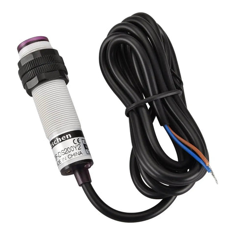 Workhorse M18 Infrared Photoelectric Proximity Switch Diffuse Reflection Type With Normally Closed 2-Wire Output, cable and sensor view
