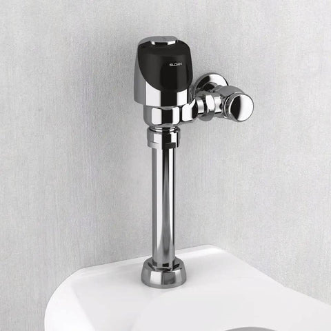 G2 Optima Plus 8111 Exposed Sensor Water Closet Flushometer with 1.6 GPF Valve and Infrared Sensor, installed on toilet