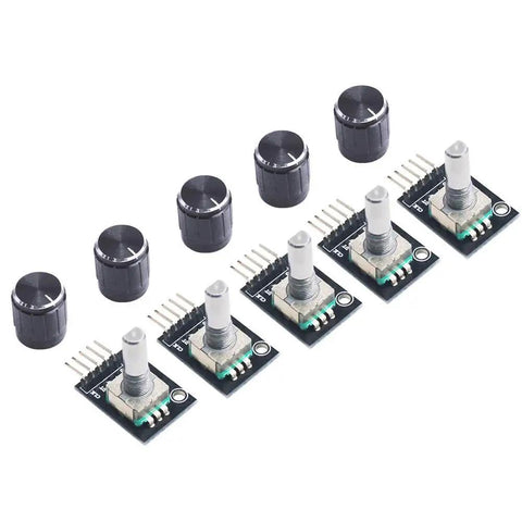 Five Pack 360 Degree Rotary Encoder Module KY-040 Sensor Development Board With Push Button for Arduino projects display