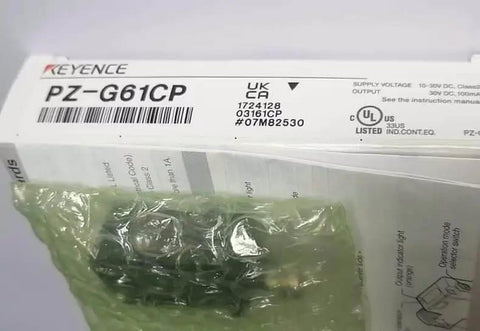 Keyence Photoelectric Sensor PZG61CP packaging with label showing specifications