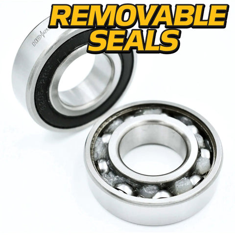 4 Pack C3 Deck Spindle Bearings Rebuild Kit With High Temp Synthetic Grease, showing two bearings with removable seals