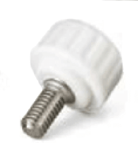 M3 6mm Length - Stainless Steel Screw - 16mm White Plastic Dimple Knob Japan Made