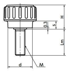 M4 10mm Length - Stainless Steel Screw - 16mm Black Plastic Dimple Knob Japan Made
