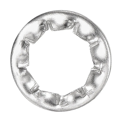 M6 Internal Tooth Serrated Locking Washers Set 20 Pcs Made From 304 Stainless Steel Silver Finish visible close-up