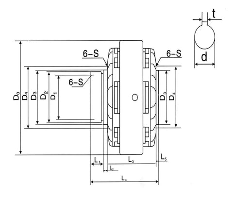 Technical diagram of High Torque Magnetic Particle Clutch And Powder Brake For Bagging, Printing, Packaging And Dyeing Machines, 25Nm Output