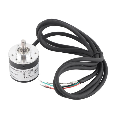 Magnetic Incremental Rotary Encoder With 600 PPR, 6mm Shaft, 5 To 24 V DC, AB Quadrature Output, NPN Open Collector for Robotics