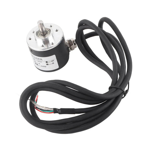 Magnetic Incremental Rotary Encoder With 600 PPR, 6mm Shaft, 5 To 24 V DC, AB Quadrature Output, with coiled cables shown