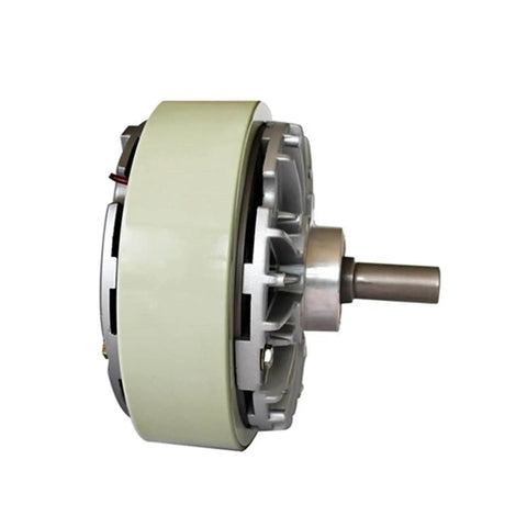 Side view of Single Shaft Magnetic Particle Brake with Precise Torque Control from 3 Nm to 400 Nm for textile winding equipment.