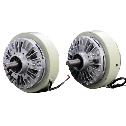 10kg Magnetic Particle Clutch With 100Nm Torque For Dual Axle Systems Magnetic Powder Clutch Model FL100A1 front and side view
