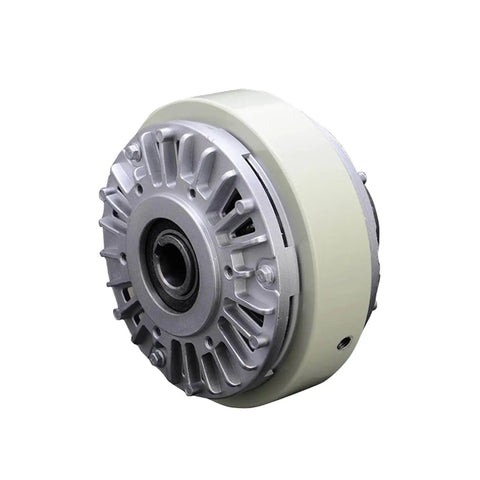 Side view of magnetic particle clutch and powder brake for industrial machinery with adjustable 10 kg torque 100 N high torque output