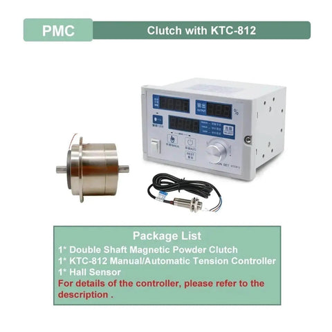 Micro Magnetic Powder Brake Clutch 1800 RPM, 0.5-10 Nm Torque Range, KTC-812 Tension Controller and Hall Sensor Package