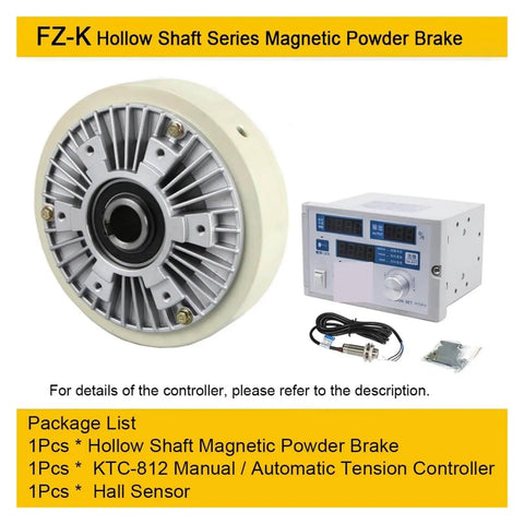 FZ-K Magnetic Powder Brake and KTC-812 Tension Controller Kit for Textile Unwinding with Crisp Rock-Solid Torque Control