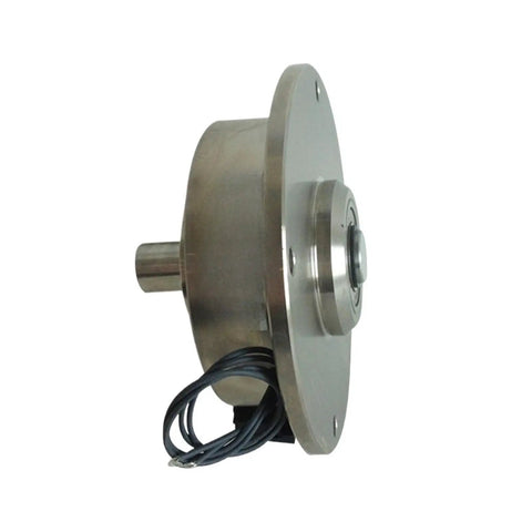 ZKG-50YN Solid Shaft Miniature Magnetic Particle Brake side view showcasing durable build and stable performance, 1800 RPM, 0.6A current.