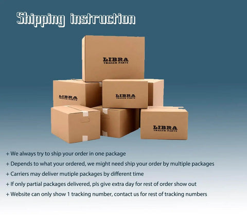 Shipping instruction for Two Pack 12 Inch Mobile Home Trailer Brake Magnet Replacement Kits With Wires And Springs