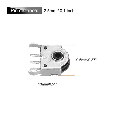 Close-up of silver Mouse Wheel Encoder 5.5mm 300W with dimensions, used for DIY mice maintenance and micro game mouse upgrades.