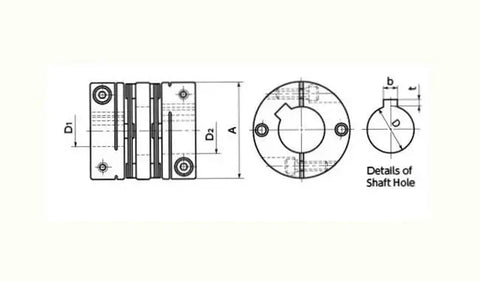NBK Japan XBW-25C2-5-KT-5-KT Jaw-Type 5mm to 5mm Flexible Coupling With Metric Keyway modification ( JIS Standard )