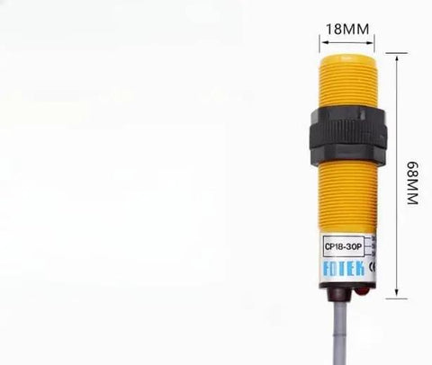 New CP18-30P PNP NO Photoelectric Switch for Automation, Industrial Sensor Unit with 18mm diameter, easy mount in yellow casing