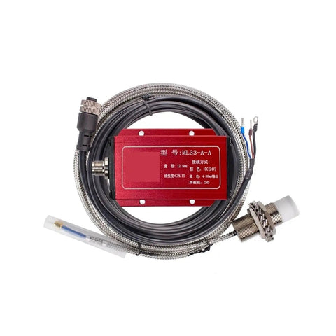 Non Contact Eddy Current Displacement Sensor ML33 B A 5mm For Industrial Use with cables and red housing