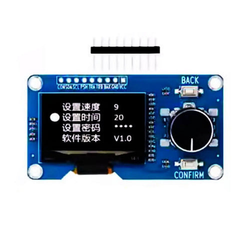 Dope 0.96 Inch And 1.3 Inch OLED Display Module With EC11 Rotary Encoders I2C Interface, showing screen and controls