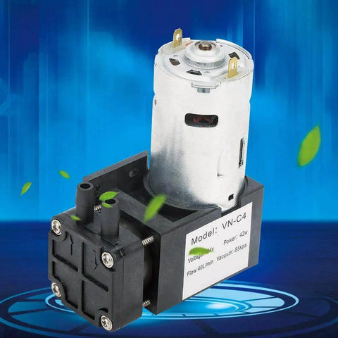 Oil Free 24V Mini Vacuum Pump For Air Water And Gas, close-up view showing compact durable design for DIY projects and labs.
