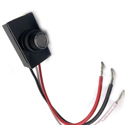 Outdoor 120V AC Dusk To Dawn Photocell Switch With Light Control Sensor for Exterior Post Lights, hard wired, UL certified, black casing