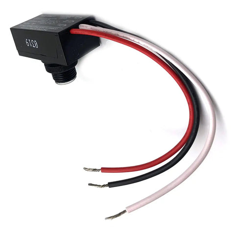 Outdoor 120V AC Dusk To Dawn Photocell Switch With Light Control Sensor showing wires and connector component