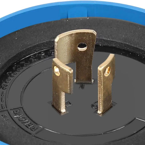 Close-up of the prongs on an Outdoor Photocell Sensor Automatic Dusk To Dawn Switch For Lighting, ready for easy installation.