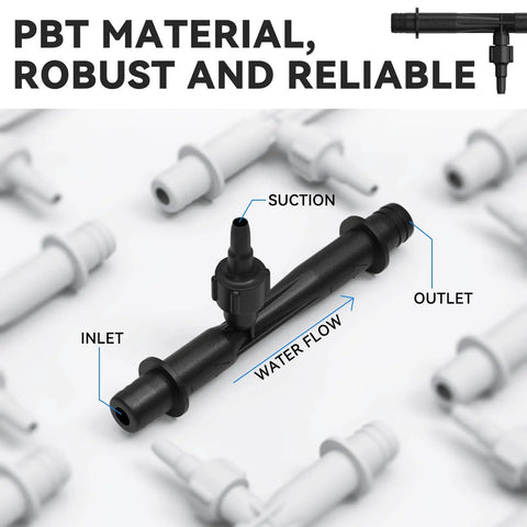Replacement Ozone Venturi Injector Kit for hot tubs and spas with PBT material, robust and reliable design