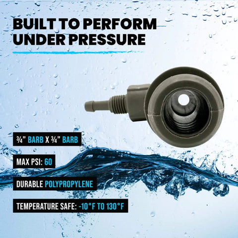 Efficient Ozone Venturi Injector For Cold Plunge Ice Bath Spa And Pool Pumps With Three Quarter Inch Barbed Inlet And Outlet