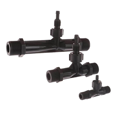 Three sizes of Pro Grade Venturi Ejector For Ozone And Water Mixing With Built In Anti Backflow Valve 2 Inch 4 Inch 6 Inch Plastic Assembly