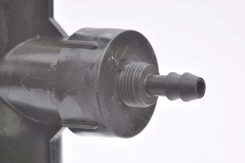 Close-up of 2 Inch Venturi Injector for Gas Liquid Mixing in Ozone Generators with Kynar PVDF construction, side view.