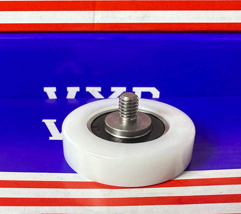 POM15x50x15-2RS C2 L12 M10 White Plastic Bearing 15x50x15 Sealed Bearing with White Tire and Threaded Stud