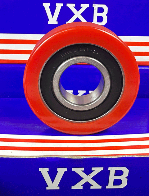 PU25X65X19-2RS PU Covered Bearing - Red tire 25x65x19mm Sealed