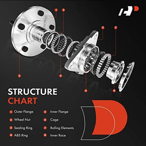 Pair [2] Front Rear Wheel Bearing Hub Assembly Compatible - Chevy Equinox Impala Malibu GMC Terrain Cadillac CTS XTS Buick LaCrosse Regal # 513288