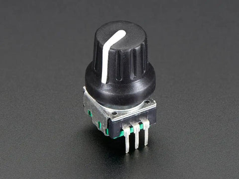 Rotary Encoder With Extras ADA377 24 Pulse Detents panel mountable, breadboard friendly, soft touch knob, precise digital control in electronics