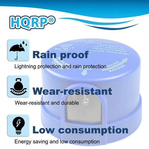 Photocell Dusk To Dawn Sensor With Dimming Receptacle For Outdoor Lighting Twist Lock Plug Base Easy Install blue housing