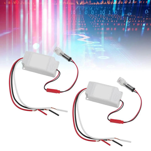 Two Pack Photoelectric Light Control Sensor Switches, Auto On Off Dusk To Dawn Photocell For Street And Outdoor Lights, DC 12 24V
