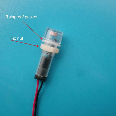 Close-up of Two Pack Photoelectric Light Control Sensor Switches with rainproof gasket, part of the auto on off dusk to dawn photocell