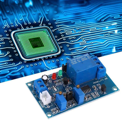 Photoresistor Relay Module With Photocell Sensor And Auto Light Switch on circuit board background