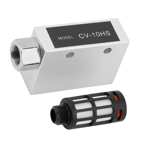 Pneumatic Exhaust Vacuum Generator Ejector with Silencer and Air Venturi, aluminum alloy, compact, wear-resistant, industrial use.
