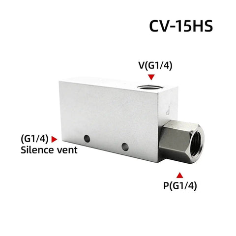 Industrial Pneumatic Vacuum Generator With Air Exhaust Ejector Negative Control Valve and Quick Install Design CV15HS side view