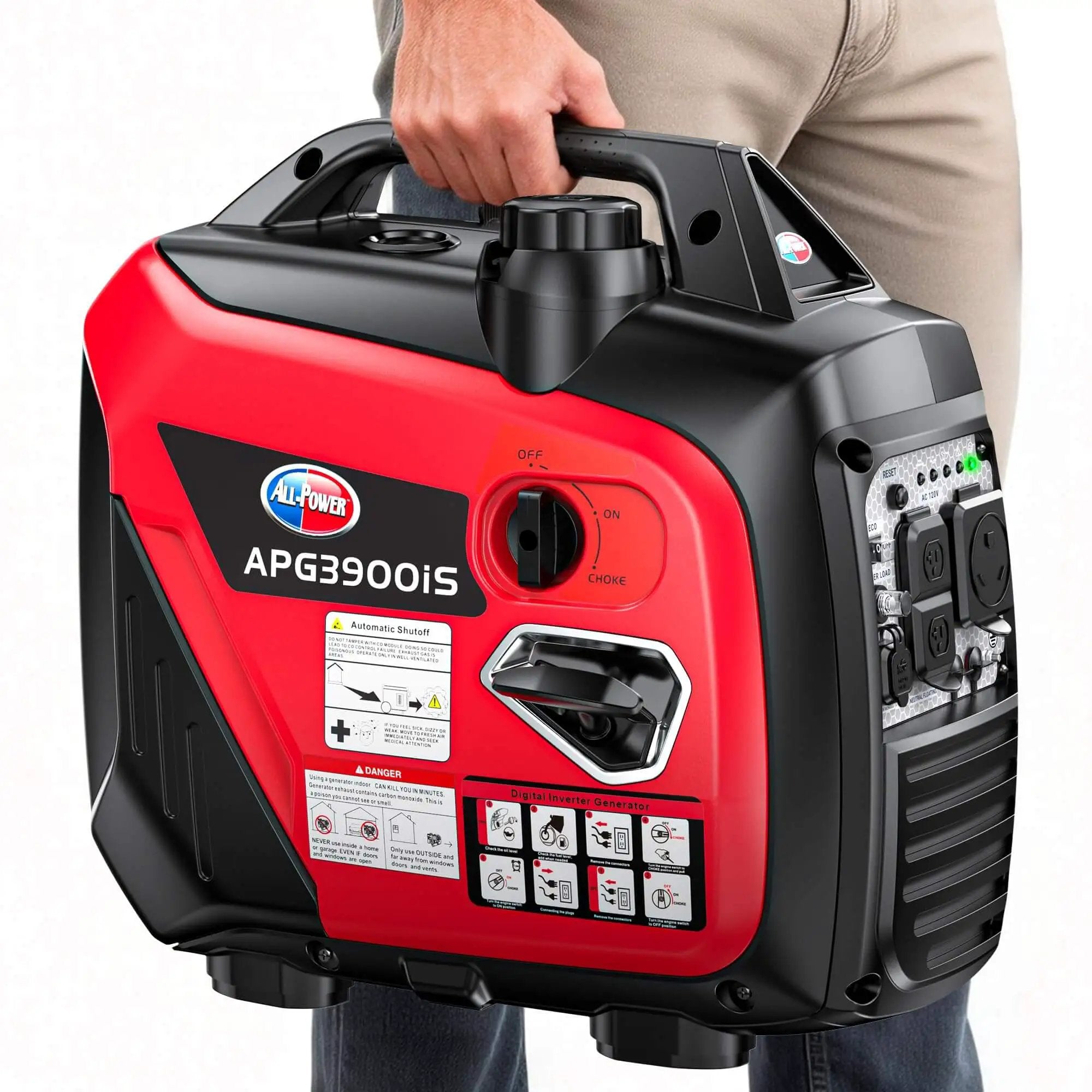Quiet 3300W Portable Inverter Generator With CO Sensor...