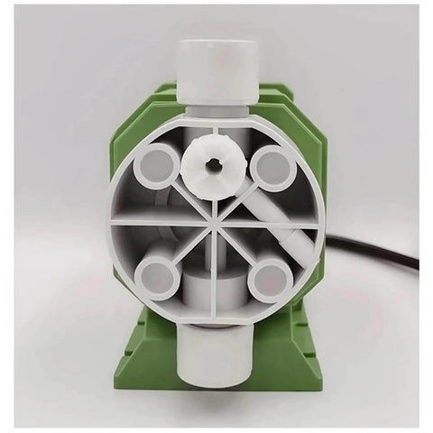 Front view of Electromagnetic Diaphragm Metering Pump 220V With Digital Frequency Display Manual Control for Precise Acid Dosing