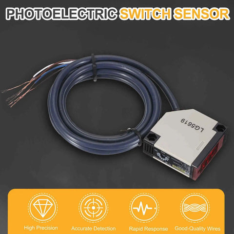 Pro Grade Photoelectric Sensor Kit For Industrial Automation Specular Reflection Type 3A Output with coiled cable and labels