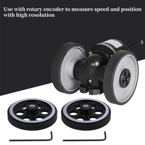 Rotary Encoder Wheel 200mm Circumference 6mm Inner Diameter Pro Grade Aluminum and Rubber Construction 2 Pack with wrenches and screws