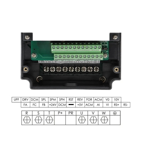 Back view of 1.5kW VFD inverter driver for 800W ER11 CNC Spindle Motor Air Cooled 65mm Mount DIY CNC machining setup