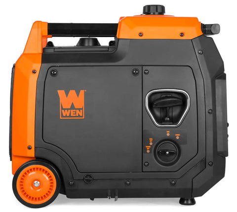Side view of Quiet Dual Fuel Inverter Generator With Electric Start 4800 Surge Watts 4000 Rated RV Ready Gas Or Propane