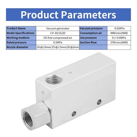 Quiet Pneumatic Vacuum Generator With Silencer For Low Noise Industrial Automation Negative Pressure Air Exhaust Ejector