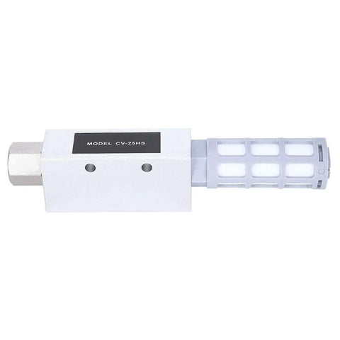 Quieter Pneumatic Ejector With Silencer Venturi Vacuum Generator, compact design for 6 bar systems, model CV-25HS, side view.