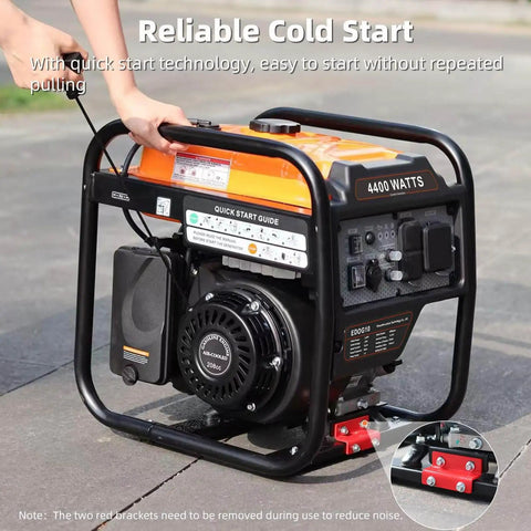 4400-Watt Inverter Generator With 3400 Running Watts for home backup and RV, open frame gas powered, featuring quick start technology